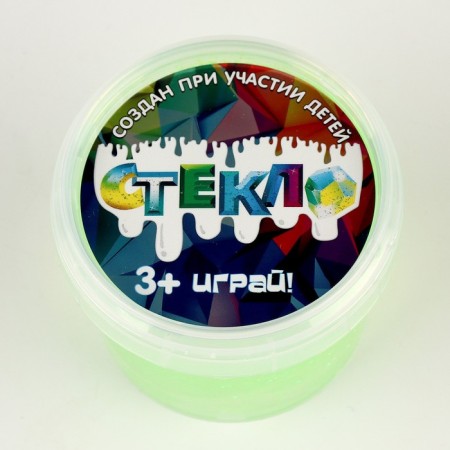 Slime "Glass" with iridescent neon spikes, green 100 g-2
