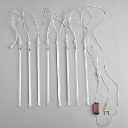 Garland "icicles" 2.5 × 0.3 m, IP65, transparent thread, 192 LED, glow blue with a drain effect, 12 V-3