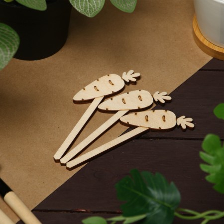 Garden signs for marking, 12 cm, set 8 pcs., Wood, "Carrots", Greengo-4