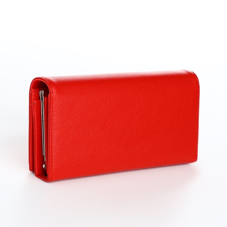 Women's wallet on magnets, red color-1