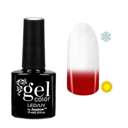 TOP-TERMO nails, three-phase LED/UV, 10 ml, transparent/red color