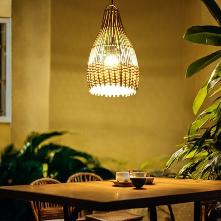 Lamp ceiling from the rattan "Indan" 1x120W, E27, 18x18x35 cm