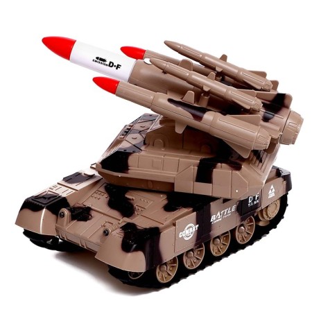 Radio -controlled “Battle” tank, shoots, smoke effect, brown color-3