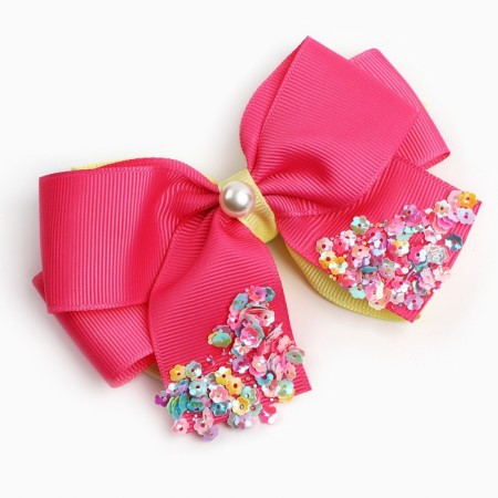 Outlet. Hair bow on a hairpin, 12.5 cm, kitty Marie-3