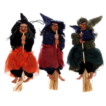 Baba - Yaga in rags, with a broom, hanging, mix-3