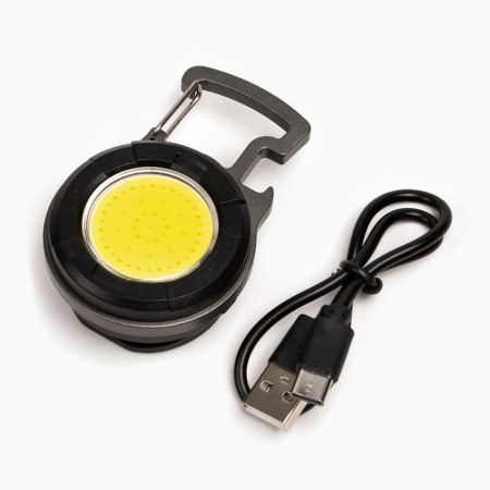 Battery Light, with a carbine and opener, 5 watts, 500 mAh, 500 lm, COB, 7.5x5x2.5 cm-4