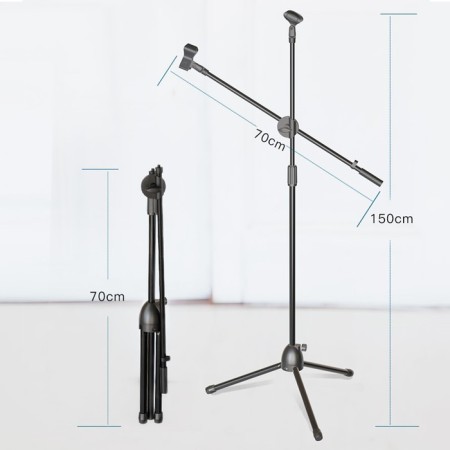 Muscic Life microphone flooring is floor, under two microphones, h-150 cm, D microphone 2.5 cm-6