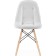 Wooden chair Kvadro array of beech/metal/eco -leather, natural/white 45x49x85 cm