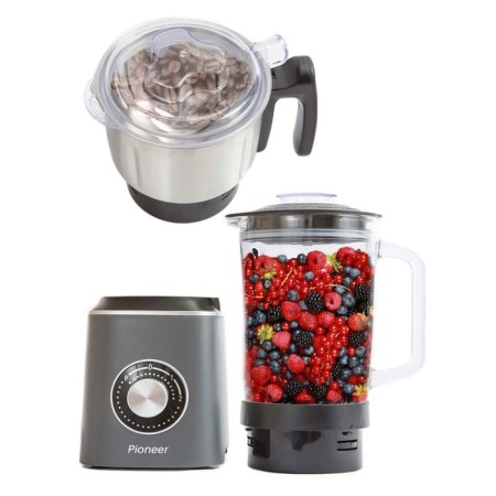Pioneer SB146 blender with a coffee grinder, 800 watts, 1.5/0.5 l, 2 speeds, gray