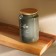 Sugar Bank SL Home, 9.5 × 14 cm, gray color, with a bamboo lid