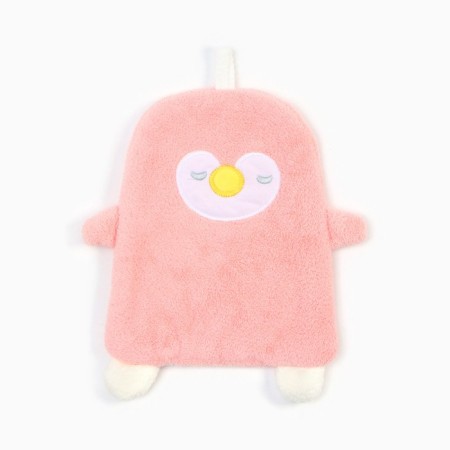 Lovelife hand towel "Penguin", col. Pink, 25x21 cm, 100% PE, microfiber 280 g/m2-1