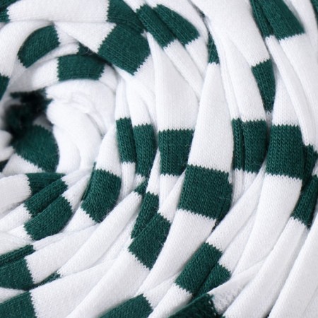Knitted yarn secondary 90% cotton, 10% p/e, 100m/450 ± 50 g (white-green strip)-2