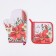 Set of kitchen. Ethel "Poinsettia": 19x19 cm, mittens-seizure 20x28 cm, 100% HL