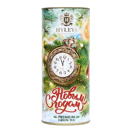 Happy New Year tea green, large -leaf (tube - clock), 45 g