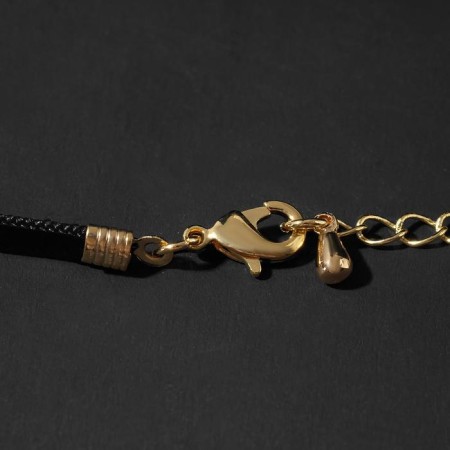 Choker "Leather" with pendants, black-gold color, l = 30 cm-1