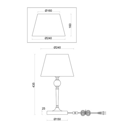 Freya FR5190TL-01BS1 Rosemary, 240x240x435 mm table lamp, E14, 1x40W, brass color-1