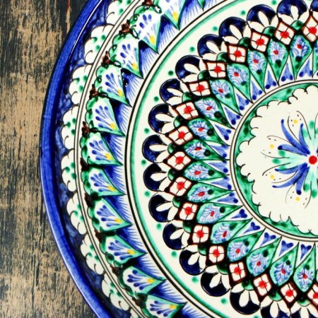 Largan Rishtan ceramics "Patterns", 25 cm, blue-5