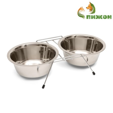 A set of 2 bowls on a stand, 2 x 1.5 l-2
