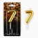 Candle for the cake, number "7", gold, 4 x 10 cm.