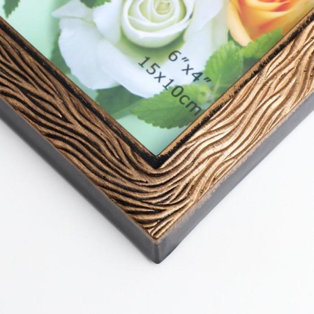 Photo frame Plastic in 2 photos 10x15 cm "Birds on a branch" Bronze 17.5x29.5 cm-2