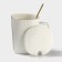 Simple mug, 320 ml, 14.5 × 10.5 × 8.5 cm, with a lid and spoon, ceramics, white