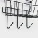 Basket with 3 hooks, 37 × 20 × 19.5 cm, black color