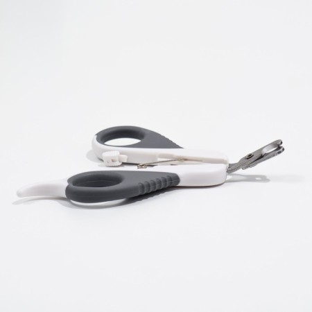Coger scissors "Piggon" Premium curved, with an emphasis for a finger, white-gray-2