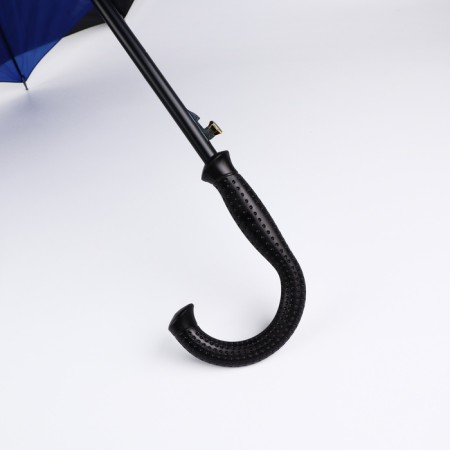 Umbrella - semi -automatic cane "plain", two -layer, 16 knitting needles, r = 52 cm, black/blue color-7