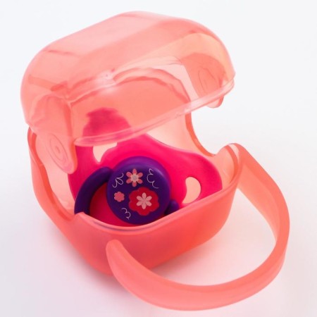 A container for storing and sterilizing children's nipples and dummy, pink color-1