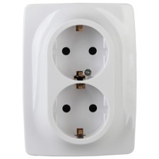 2x2p+E Schuko, 16A-250V, IP20, ERA12, White
