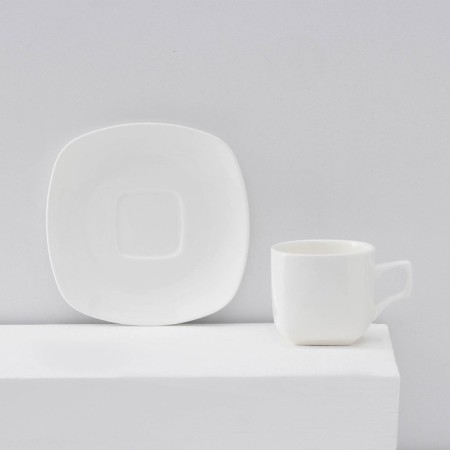 Service Porcelain TeaX ILONA, 12 items: 6 cups 200 ml, 6 saucers, white color-3