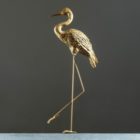 Figure "Stork" black gold, 90x27x13cm-2