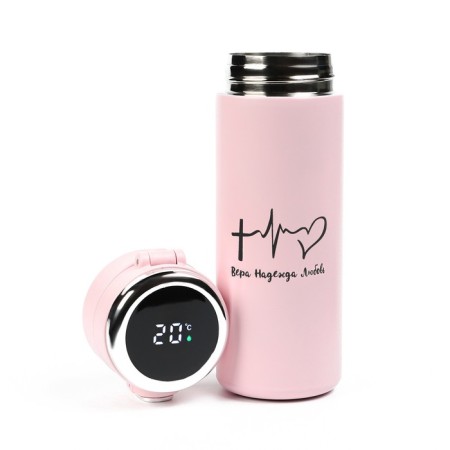 Thermos, 400 ml, Simple "pulse", retains heat 8 hours, thermometer, 20.5 x 6.3 cm-1