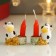 Souvenir Polystone SPRACTER with a candle "Bowing of a gland with coins" MIX 4.5x4.3x3 cm
