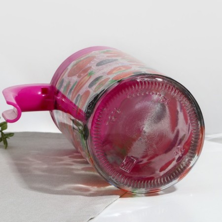Jug “sweet taste”, glass, 1.5 l, with a pink lid-3