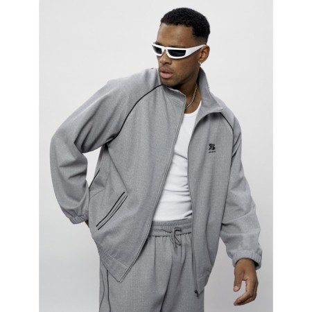 Male tracksuit, size 48, gray color-18