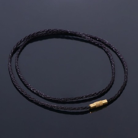 Textile lace with a screw lock, 50cm, black color-1