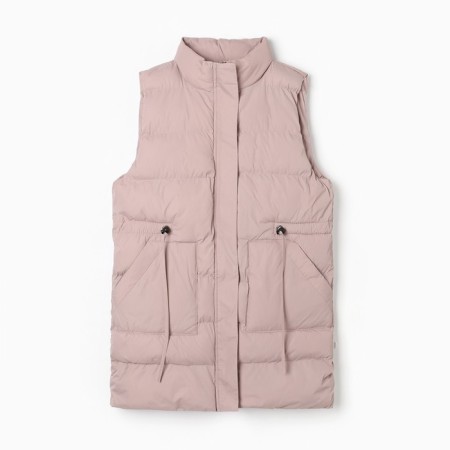 Warmed female vest, beige color, size 44-6