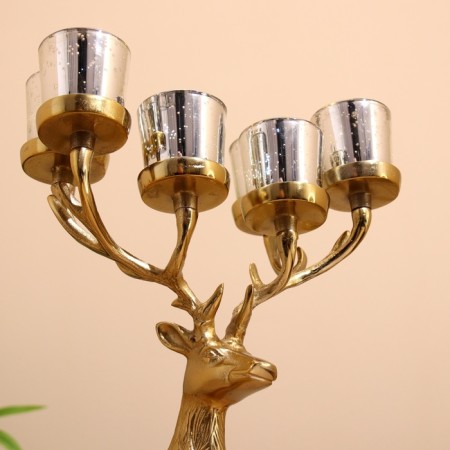 Summary for 6 candles "Deer" aluminum 23x28x41 cm-7