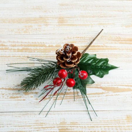 Decor "Winter Magic" needles berry berries 19 cm
