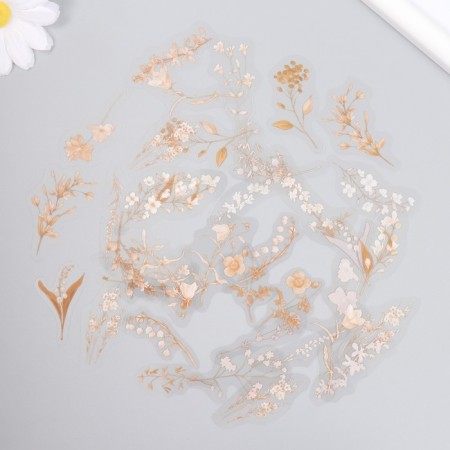 Stickers for creativity plastic "inflorescences" set 40 pcs 0.2x10x15 cm