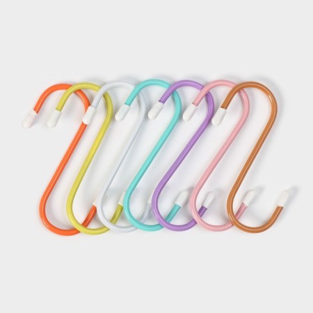 A set of hooks for railing, 7 cm, d = 2.5 cm, 7 pcs, color mix