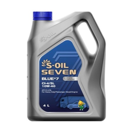 Motor oil S-Oil Blue #7, 10W-40, CJ-4, synthetic, 4 liters