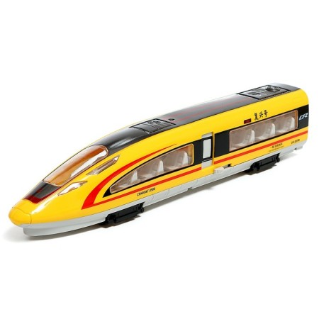 The train is "fast", inertia, light, doors open, mix color-5