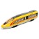 The train is "fast", inertia, light, doors open, mix color