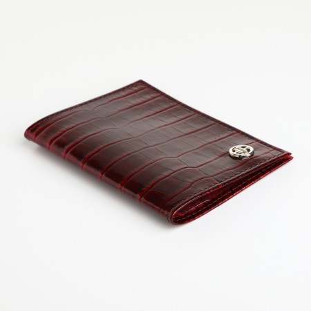 Cover for passport, Textura, burgundy color-2