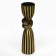 Click for one candle "Knot", a color of black and gold 29.5 x 7.5 x 7.5 cm