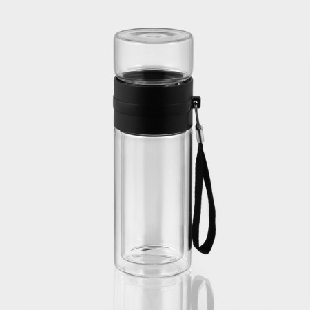 Glass thermos, tea -off tender “on the move”, 250 ml, h = 19 cm, with double walls