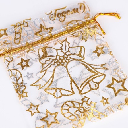 Bager Gift Organza "Bells", 10 x 12 cm +/- 1.5 cm, New Year-3