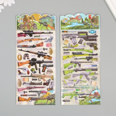 Plastic sticker soft "weapon" mix 24.8x10.5 cm-1